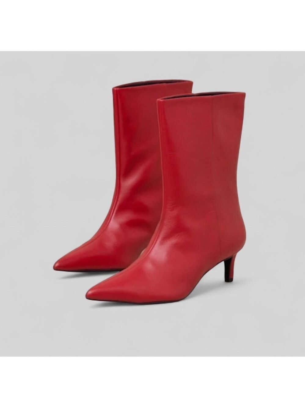 SEYCHELLES-Red Leather Pointed-Toe Boots-size 7.5-Brand New